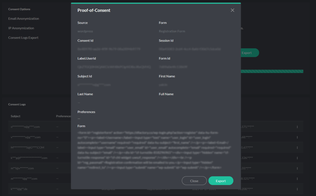 Cookie Compliance - Proof-of-Consent