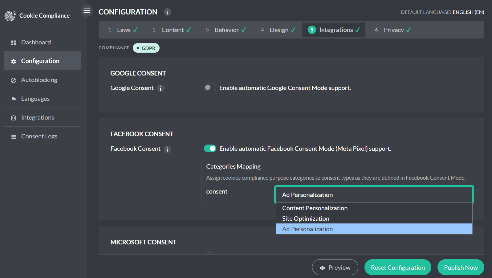 Cookie Compliance - Facebook/Meta Consent Mode